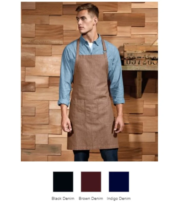 Premier PR113 Fairtrade Certified Organic Cotton Denim Bib Apron